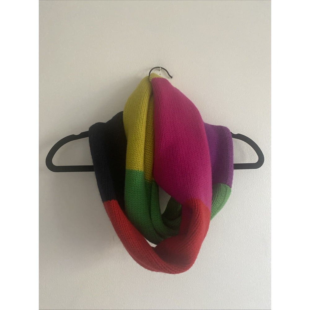 Kate Spade Color‎ Block Knitted Infinity Scarf 100% Wool